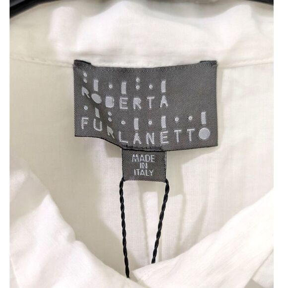 Roberta Furlanetto Main Blouse Tunic in White 100% Cotton Womens EU 42, US 6 NWT - Picture 9 of 9